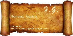Horvai Gyula névjegykártya