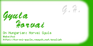 gyula horvai business card